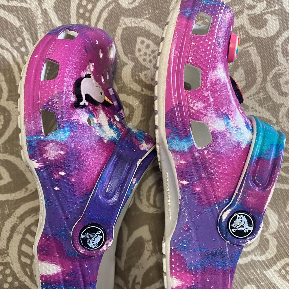 Crocs size 1 for youth the galaxy’s colors